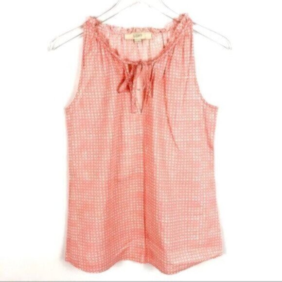 Ann Taylor LOFT | Women's Pink & White Boat Neckline Tank Style Top Size XS - Picture 1 of 6